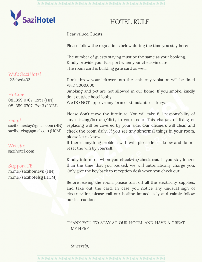 Hotel Rule